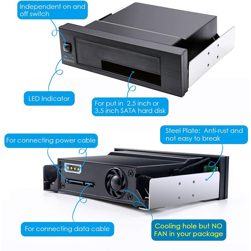Hdd Opbergdoos Interne Enkele Bay Tray-Minder Mobiele Rack Behuizing Led Indicator -Swap Voor 2.5 3.5 inch Sata