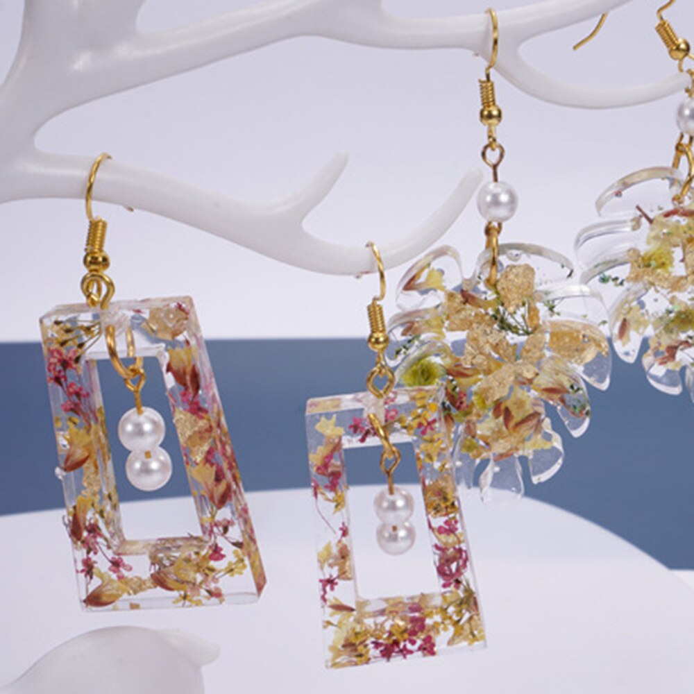 Crystal Epoxy Resin UV Glue Mold Silicone Earring Pendant Casting Silicone Mould DIY Molds Crafts Jewelry Making Tools