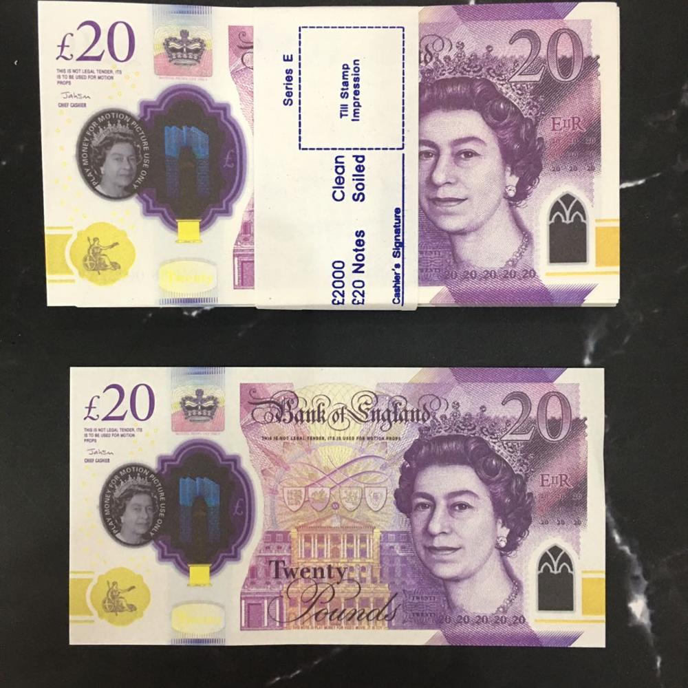 Atacado euros papel dinheiro notas de ouro prop dinheiro papel 10/20/50 euro bills preços nota bancária presentes: 20 poond new