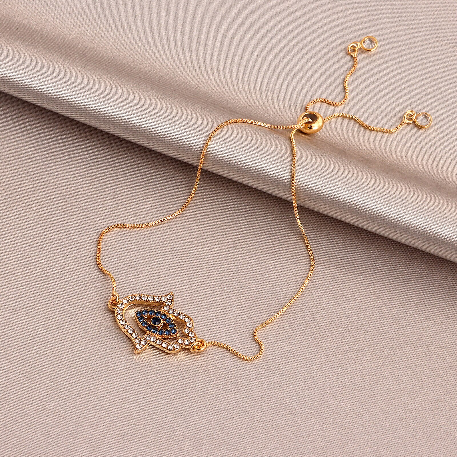 Bracelet de cheville avec œil maléfique de Fatima pour femmes, chaîne ajustable, style Boho, Vintage, pendentif démon, bijoux: 5