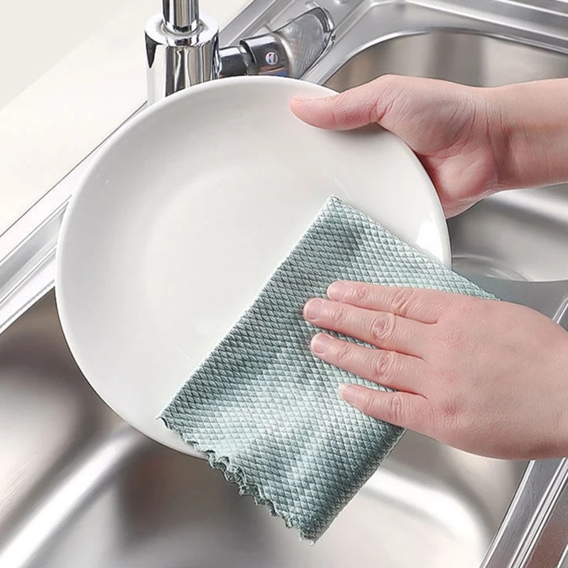3Pcs/set Cleaning Cloth Kitchen Tools Towel For Window Glass Home Cleaning Tool Floor Rags Bowl Dish Ceramic Tile Wipe Duster