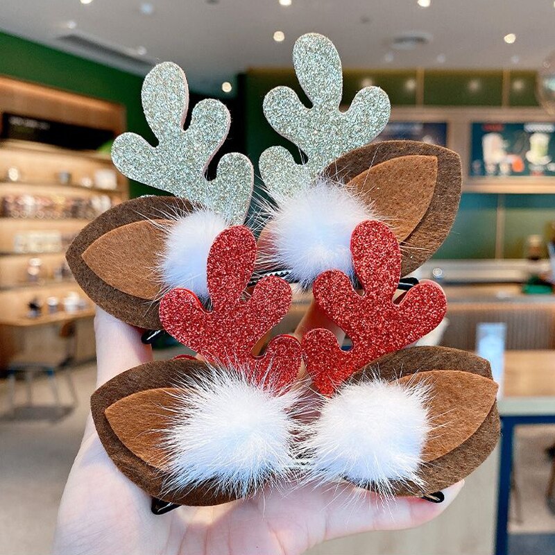 Serre-tête en bois d'élan pour filles, épingle à cheveux, serre-tête de dessin animé, décoration de noël, Super mignon, 2022