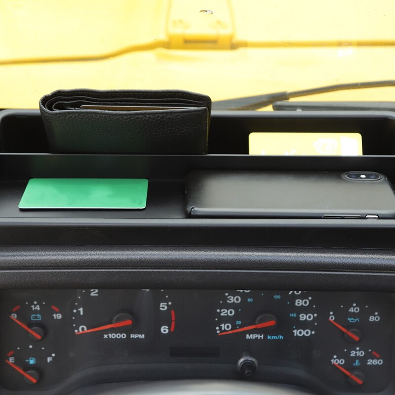 Dashboard Storage Box for Jeep Wrangler TJ 1997-2006 Dash Phone Holder Organizer Tray