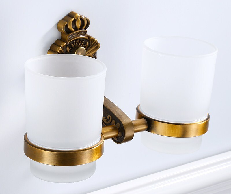 Europese antieke badkamer gesneden serie handdoekenrek badkamer hardware hangende set toiletborstel rechthoekige tissuebox
