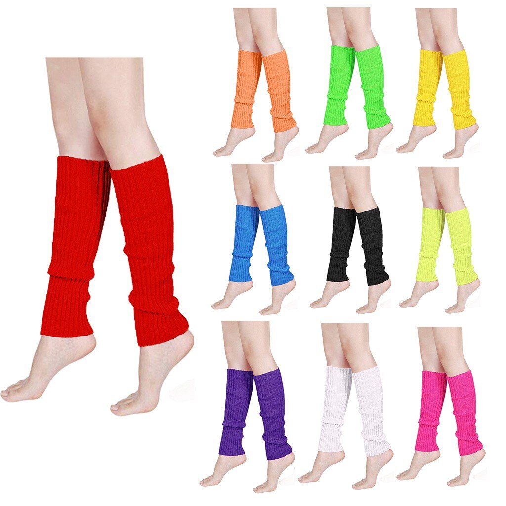 Frauen Männer Fluoreszenz Farbe Streifen Stiefel Manschetten Wärmer betroffen Bein Partei Strümpfe bein wärmer Winter calentadores de pierna mujer