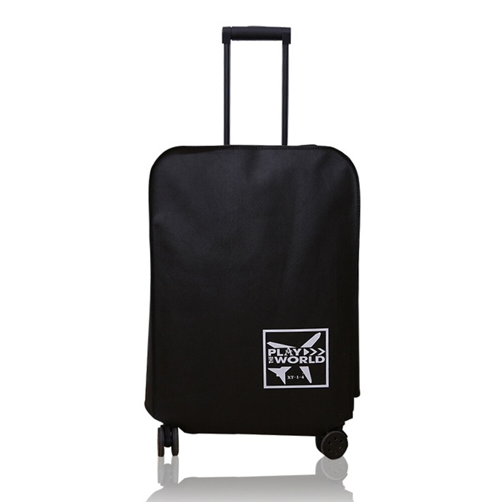 Outdoor Luggage Cover Travel Protective Anti-scratch Waterproof Thickened Non-woven Fabric Suitcase Accessories Dust-Proof: Black / 30-inch