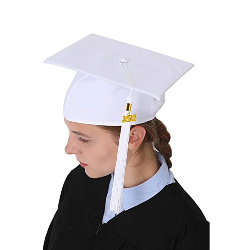 Cappello di laurea Unisex decorativo poliestere adulto graduazione nappa Cap per laurea
