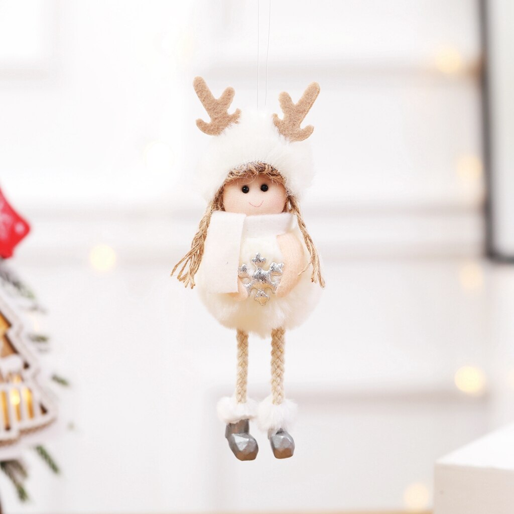Jul sød engel dukke plys legetøj hængende vedhæng juletræ hængende dekoration børn: -en