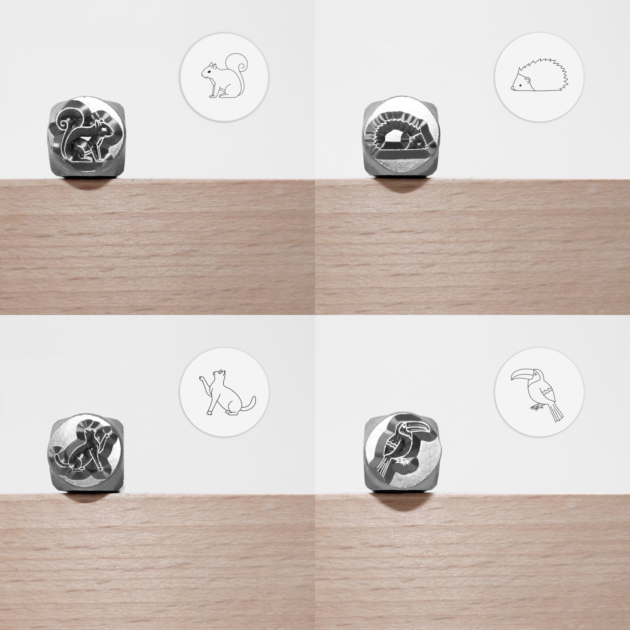 Metal Stamping Jewelry Making Supplies Forest Animals Metal Stamp for Metal, Jewelry (8.5mm)