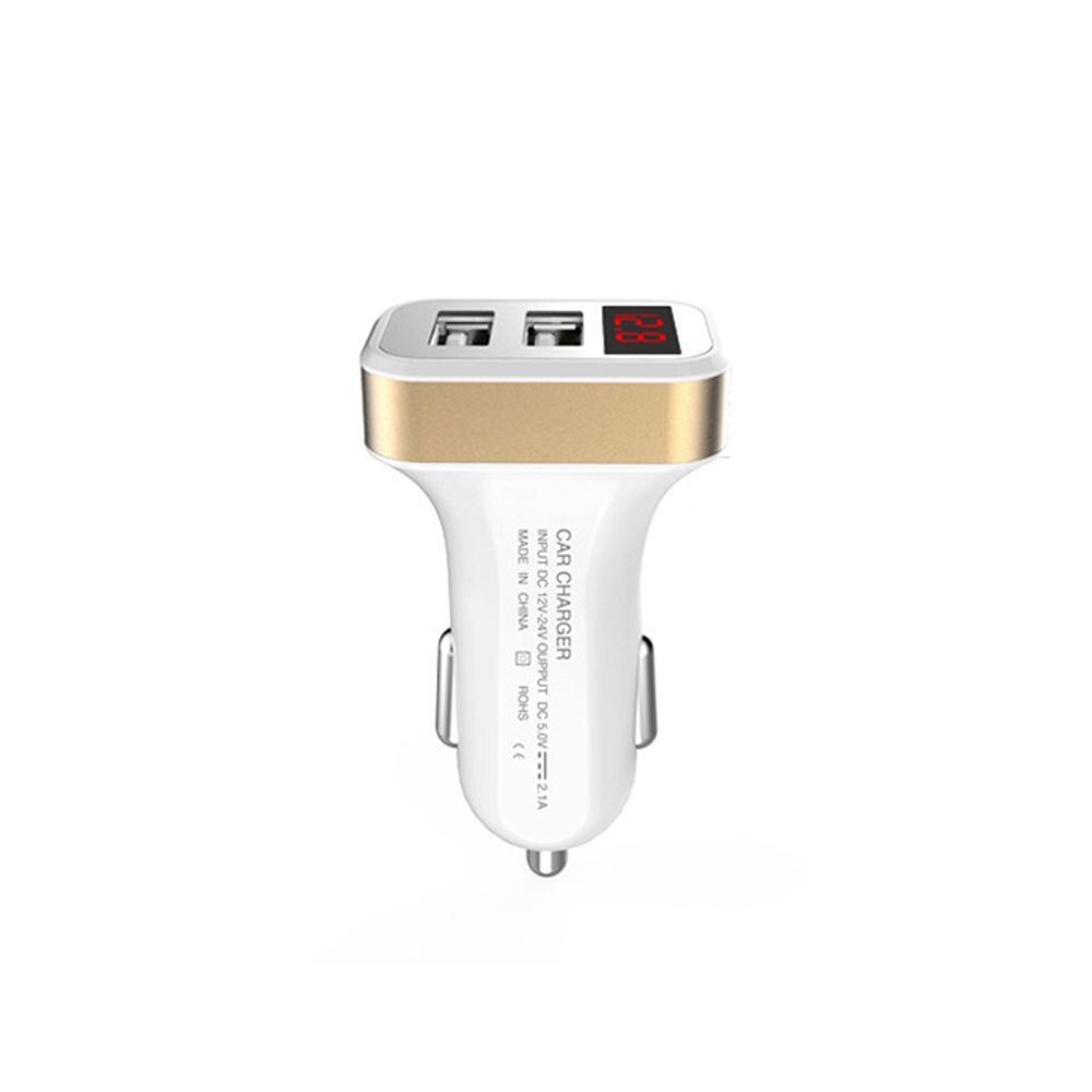 Car Battery Charger Unit Mini Car Starter 2 USB Output Car Charger 5V 2.1A Fast Charging For Iphone Samsung Huawei: Gold