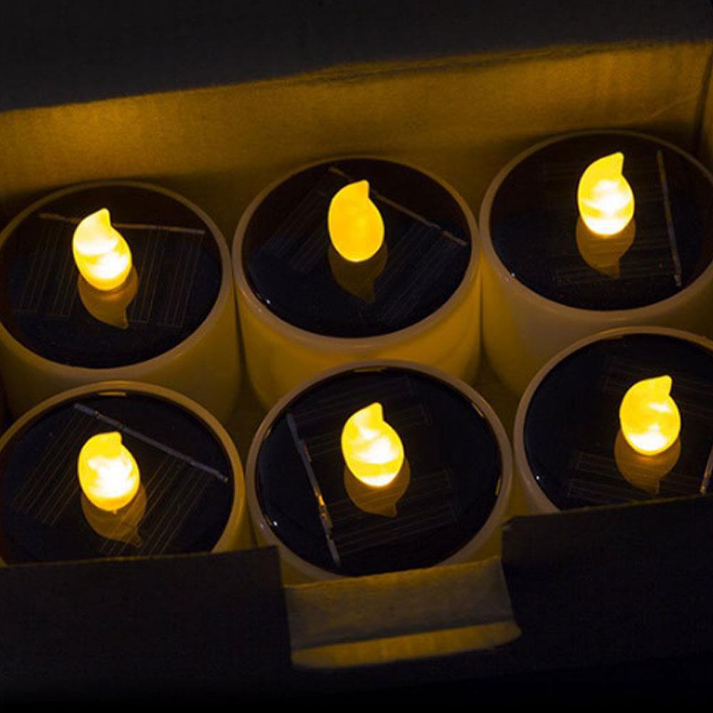 LED photophore solaire scintillement décor de noël maison sans flamme jaune Votive meilleur mariage électronique bougies lampe