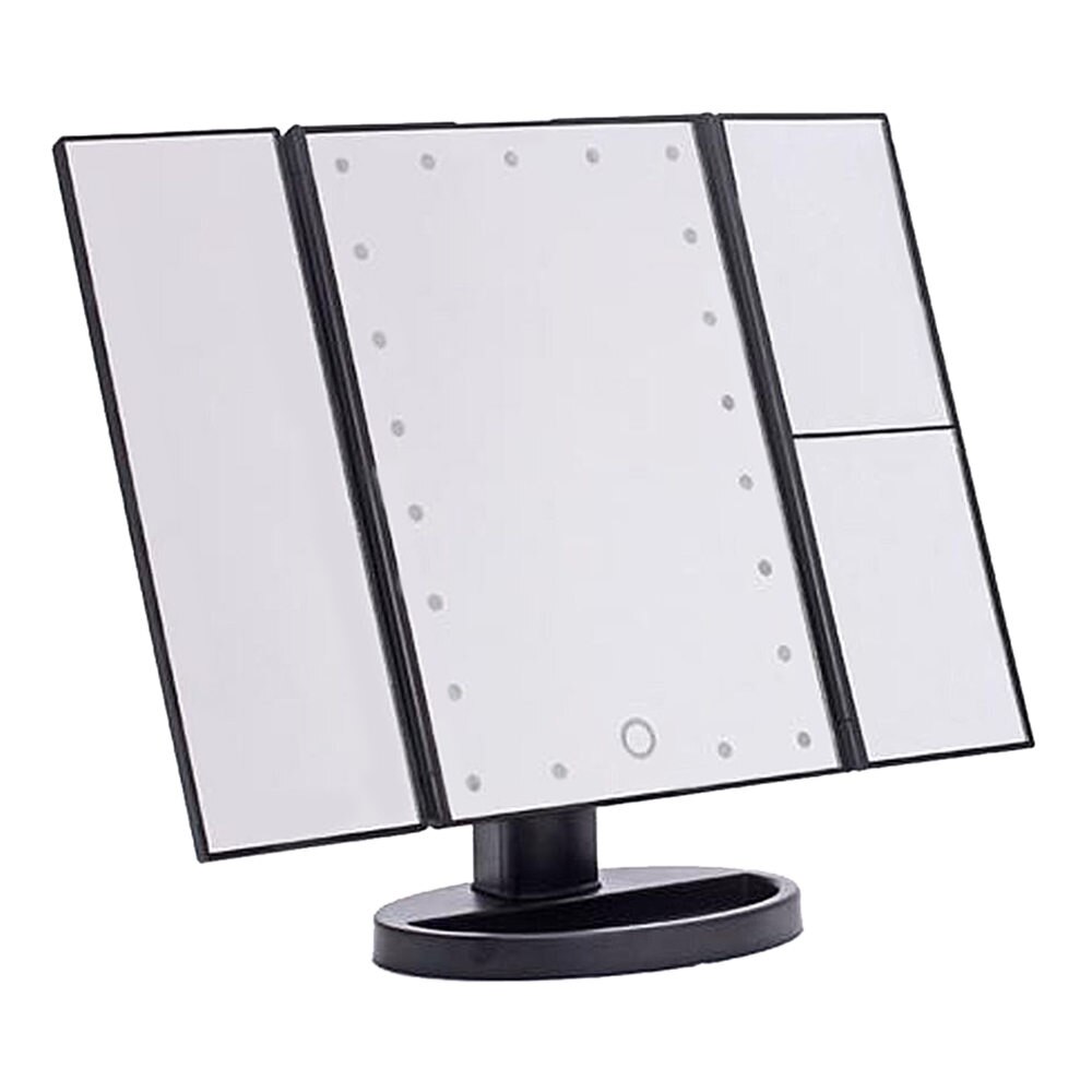 Miroir De Maquillage Pliable Portable 12,5 X 17 Cm, Miroir De Maquillage Compact Ultra Haute Definition Miroir De Voyage Multi Angle En Cuir Pu 97231040