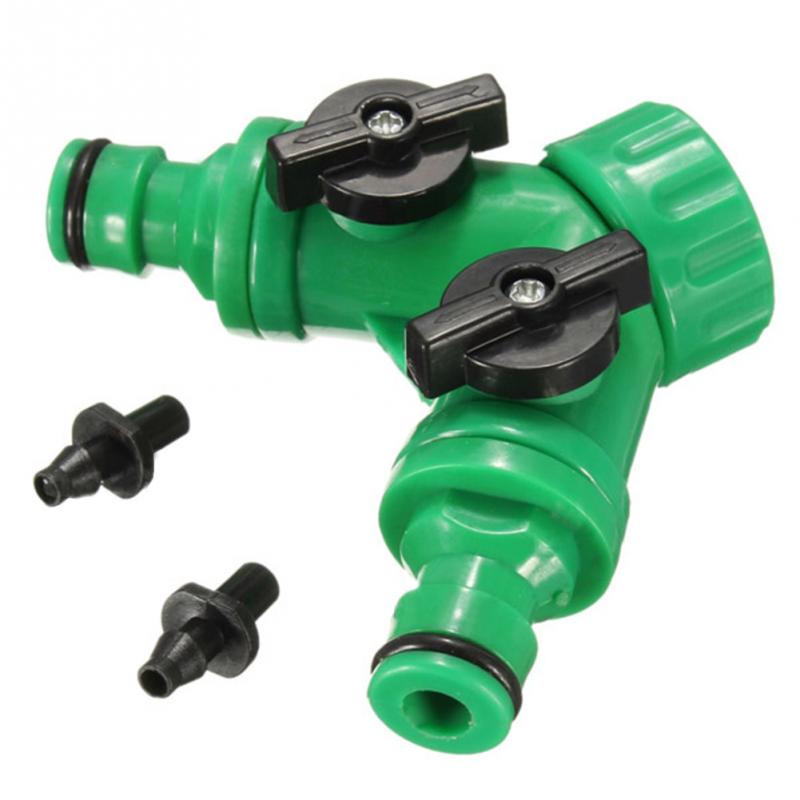 Plastic 1/2 Inch Garden Irrigation 2 Way Splitter Connector Water Hose Quick Adaptor Garden Accessories