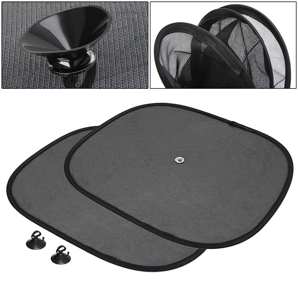 1 Paar Black Side Auto Car Window Zonnescherm Zonnescherm Visor Side Mesh Cover Shield Zonnebrandcrème Auto Accessoires