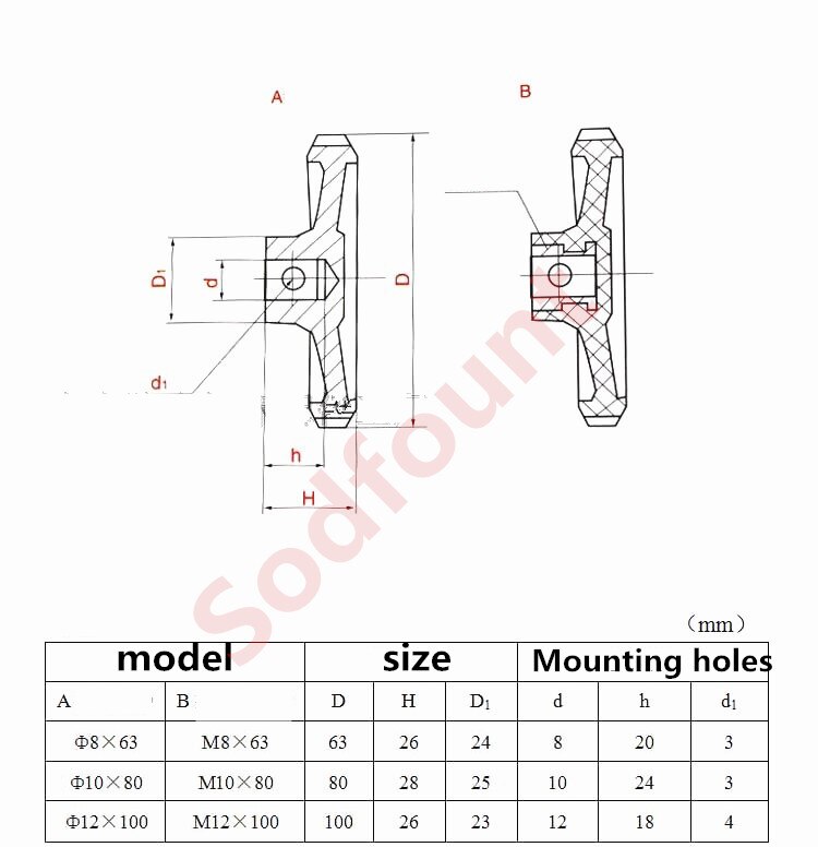 1 PCS CNC 3D Printer hand wheel Aluminum Alloy Corrugated Handwheel Smooth aperture Internal thread aluminum hand wheel