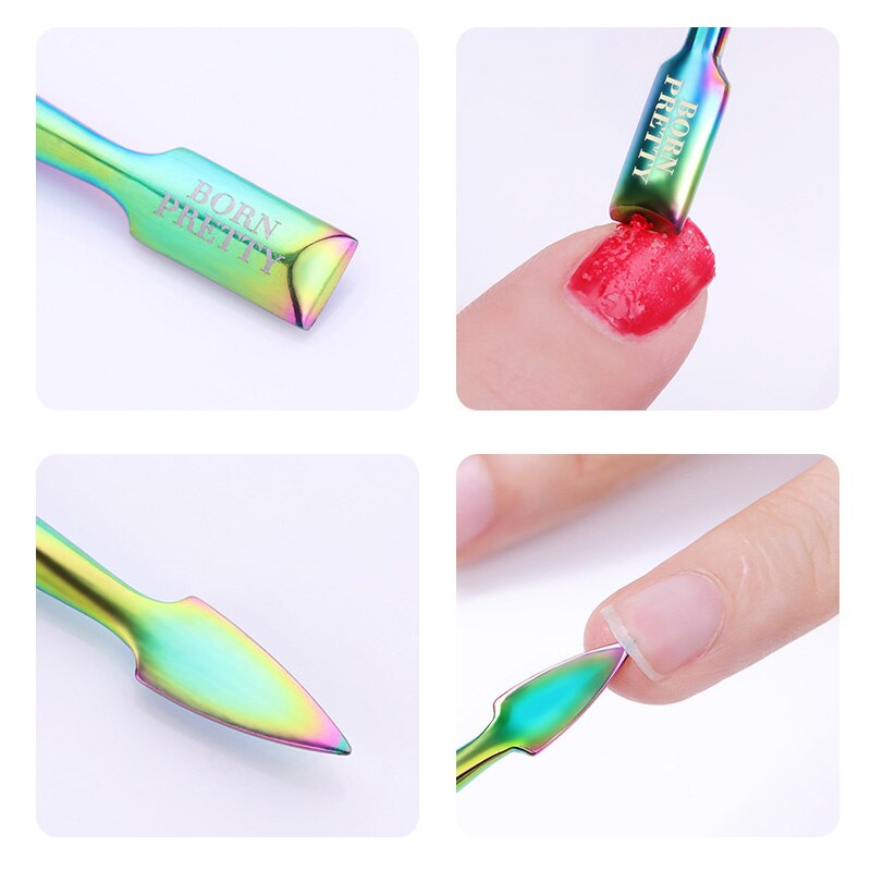 Geboren Pretty Dual-Ended Nail Cuticle Pusher Cutter Remover Nail Rand Cleaner Tool Voor Teennagels