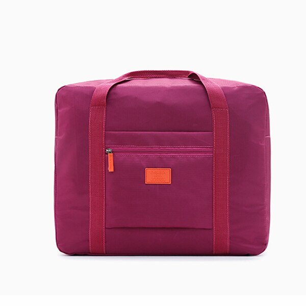 Travel Bags WaterProof Travel Vacation Large Capacity Luggage Bags Women Nylon Folding Bag Travel Handbags: purple red