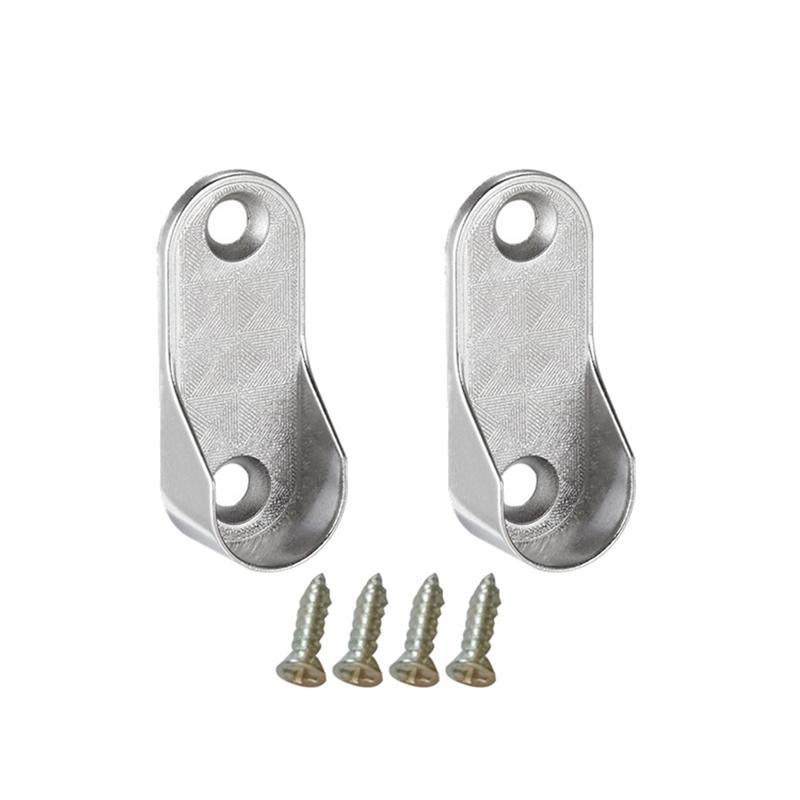 Oval Closet Rod End Supports Furniture Accessories Wardrobe Tube Support Bracket Clothes Hanging Rod Holder Clothes Tube Support: Bronze