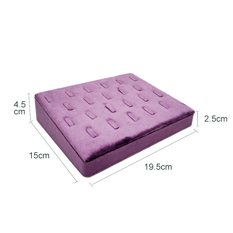 Présentoir de bagues en velours avec multi-fentes, accessoires d'exposition de bijoux pour fenêtres et magasins avec tissu doux pour le rangement des colliers et des bagues: Black