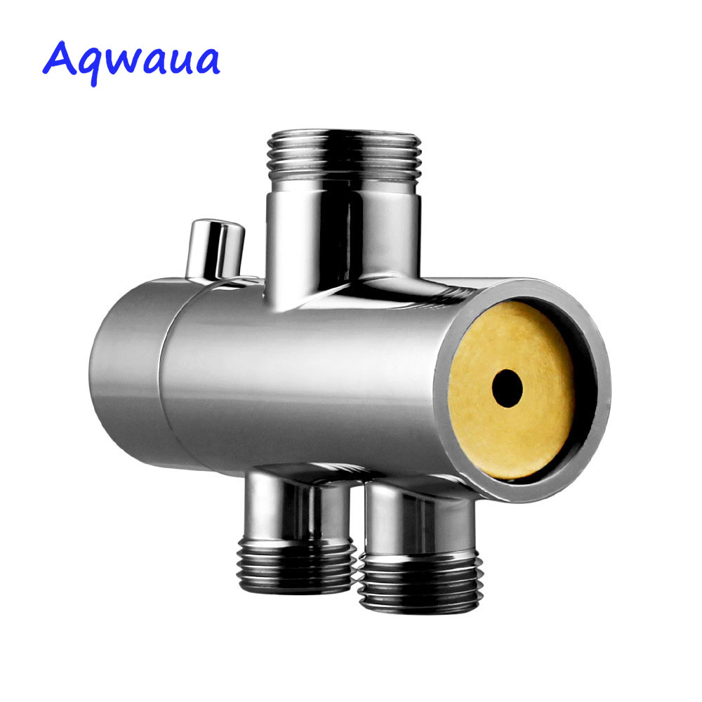 Aqwaua Dusche Wasserhahn Umsteller 3 Weg Dusche Arm Umsteller 2 Funktionen Wasserhahn Ventil für Dusche Rührgerät Durcheinander Körper Verchromt