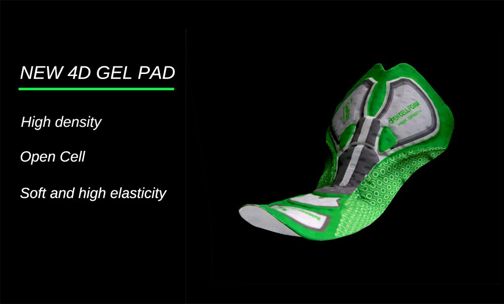 Pantalones cortos negro Pro para ciclismo, culotte elástico de la mejor con almohadilla de gel 4D, pinzas de silicona italiana