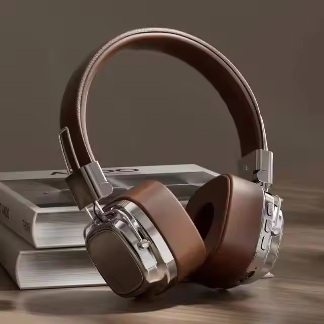 Retro On Ear Headphones Wireless Bluetooth Headsets DJ Stereo Sounds Bluetooth 5.3 Headset Gamer Choice For XiaoMi 2961: Brown