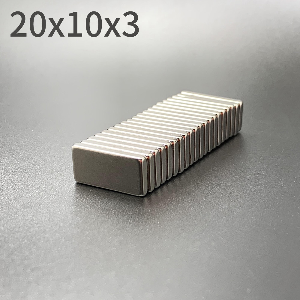 Neodymium Magneet 20X10X3 N35 Ndfeb Vierkante Super Sterke Sterke Permanente Magneet Blok Zeldzame Aarde Magneet