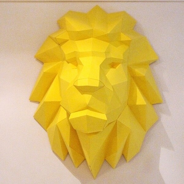 Tête de gorille King Kong en papier 3D, Papercraft, décoration murale, puzzle, bricolage éducatifs, pour enfants: lion