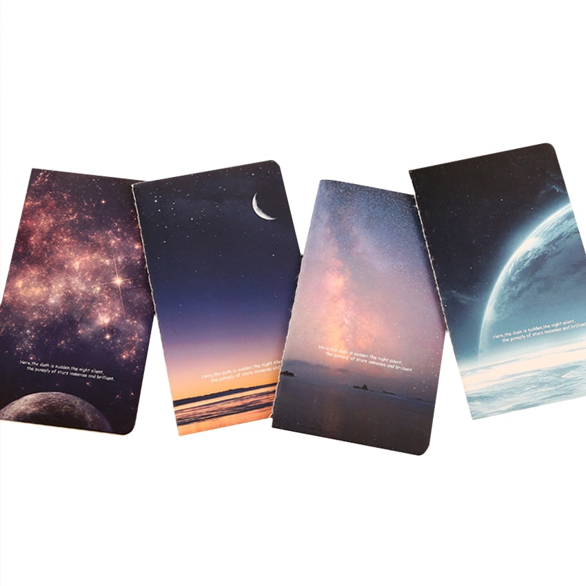 1book/lot Simple Wishing Bottle Galaxy Childhood Ocean 80K Mini Notebook Diary Pocket Notepad Graffiti Book