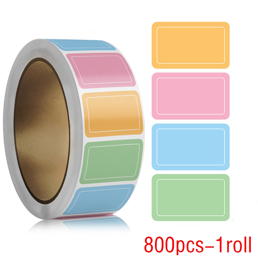 100-800 stuks stickers kleurrijke labelstickers waterdicht zelfklevend logo handgeschreven naam naamstickers indexstickers: Rood