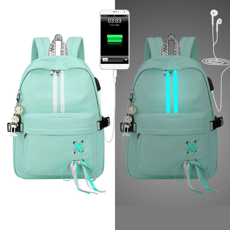 Anti-vol femmes réfléchissantes sac à dos USB Charge écouteurs trou sacs d'école filles voyage sacoche pour ordinateur portable sacs à main