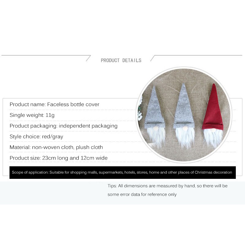 Kerstman Fles Cover Decoratie Faceless Kerst Pop Fles Cover Kerst Champagne Decoratie Wijn Zak