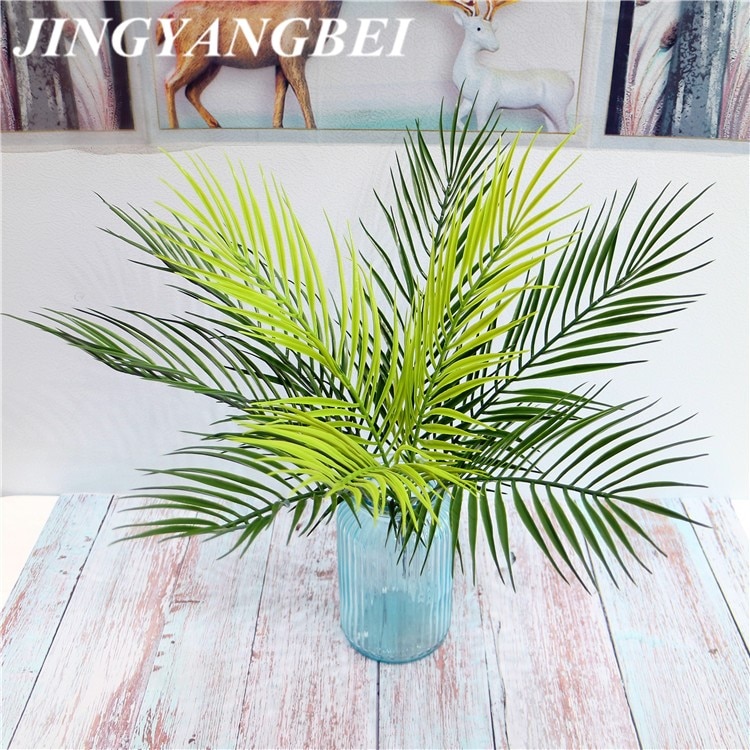 9 kopf 52cm Künstliche Palme Grün Blatt Pflanzen Kunststoff Vergossen Bonsai Blätter Garten Hause Hochzeit Tisch Ornamente Dekoration