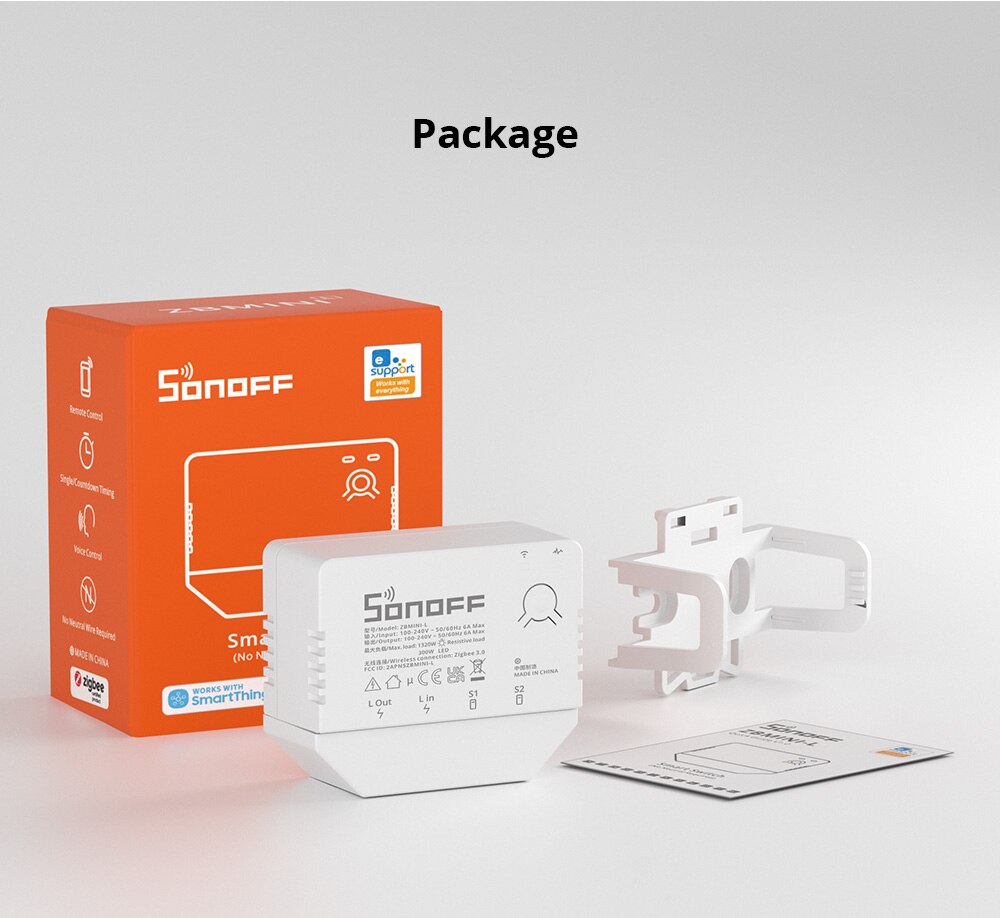 Sonoff zb mini-l – kein neutralleiter erforderlich – smart-home-zigbee- 2- -funk-wechselschalter, kompatibel mit der ewelink-app, alexa, google und alice: 2 stück