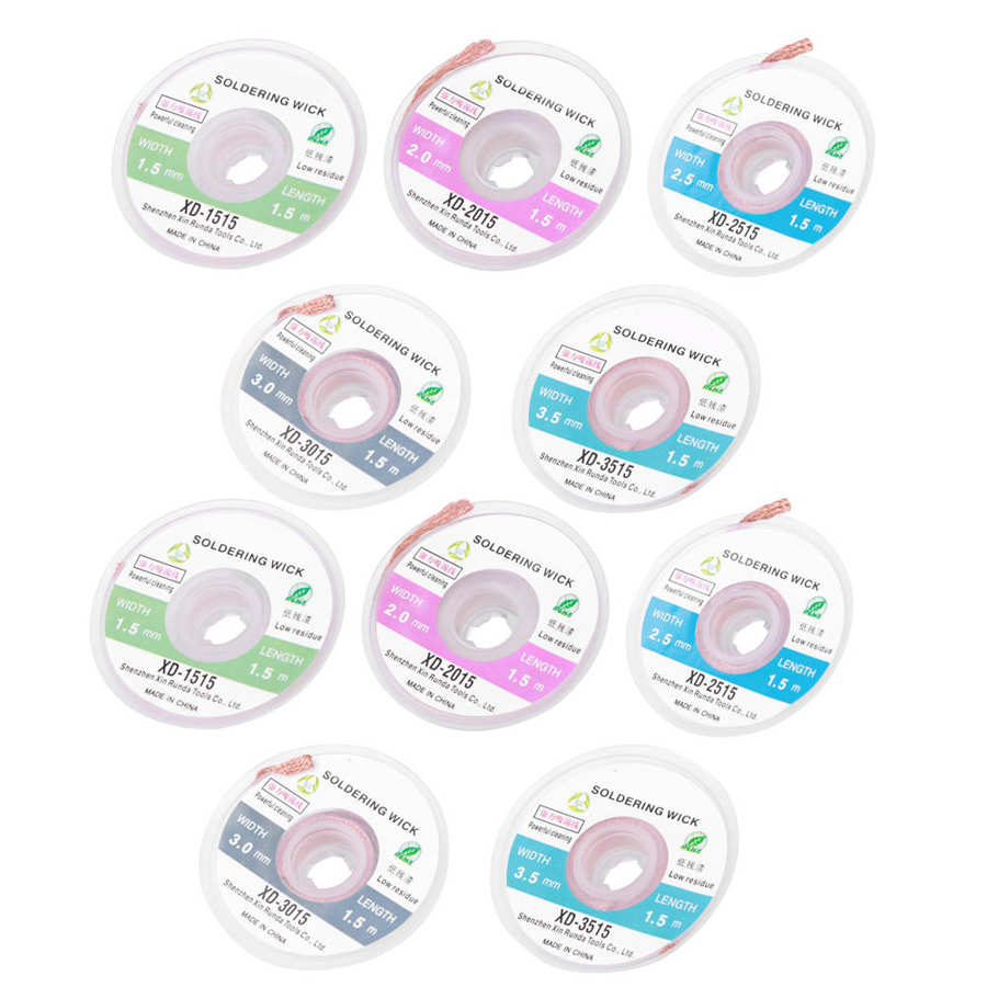 Soldering Accessory 2 Set Solder Wick Remover Desoldering Sucker Cable Low Residue No‑Cleaning 1 5 2 2 5 3 3 5mm