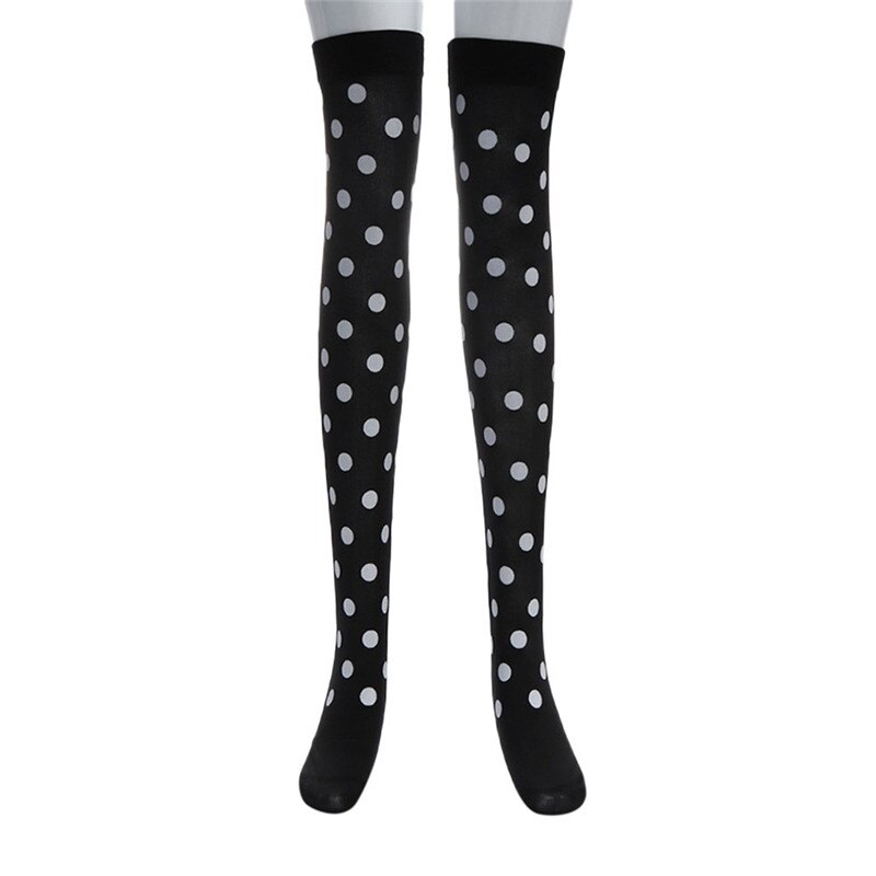 Halloween Stockings Print Socks Masquerade Socks White wave point Fancy Dress Party Funny Dress Up Props #1G05: Default Title