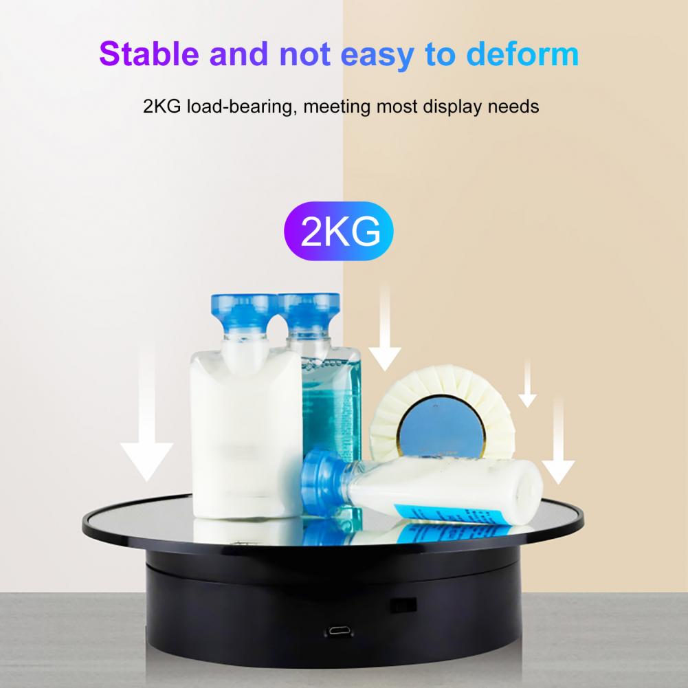360 Degree Round Rotating Turntable Display Stand Electric Motorized Turntable Base Studio Shooting Photo Backdrop Stand