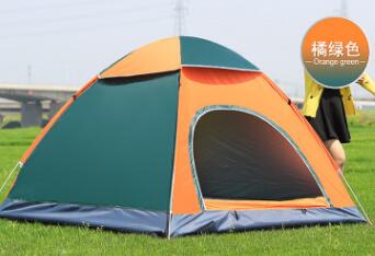 Outdoor camping folding automatic tent 1-2 people beach simple speed open double free tent: Yellow