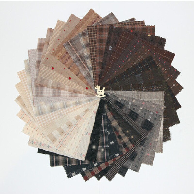 50 stk./parti japansk garnfarvet stof håndlavet diy patchwork stof 100%  bomuldstæppebund 9*12cm