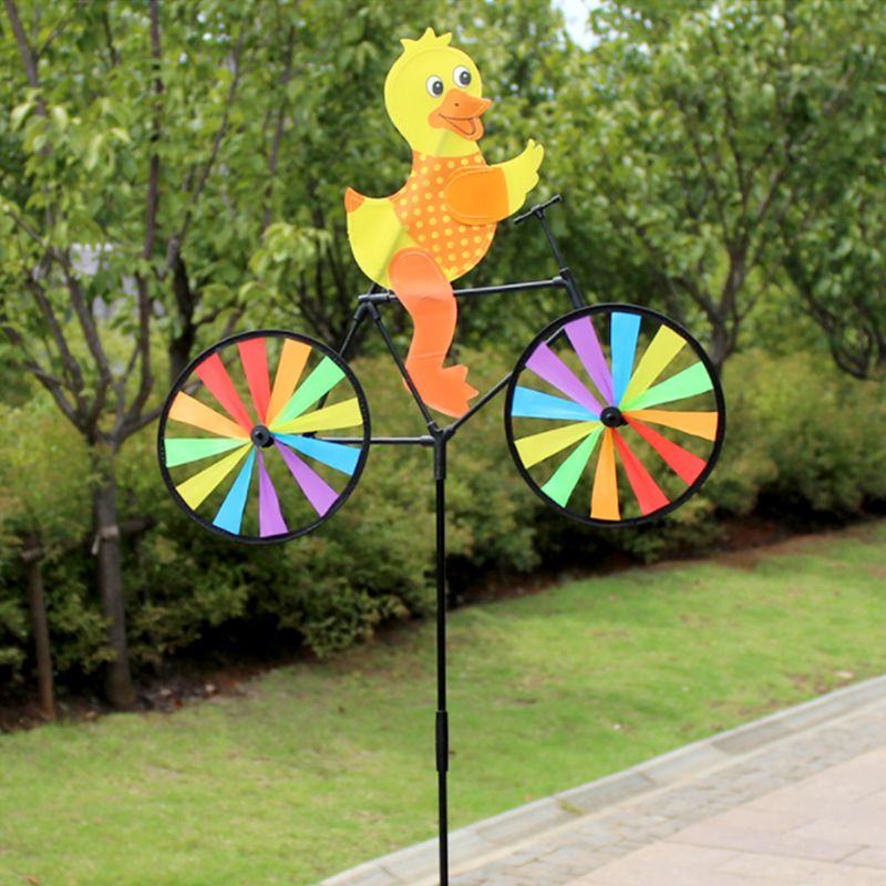 Mooie Handgemaakte Wind Spinner Cartoon Dier Fietsen Tuin Yard Party Camping Windmolen Kids Educatief Speelgoed Verjaardag Festival
