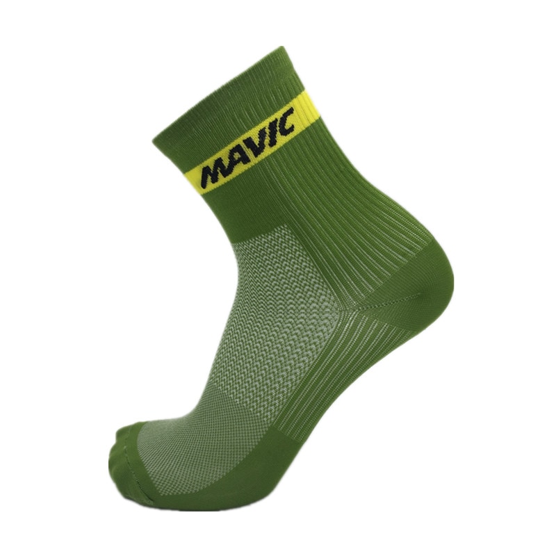Outdoor Men Cycling Socks High Elasticity Soft Sport Socks compression socks: Army Green