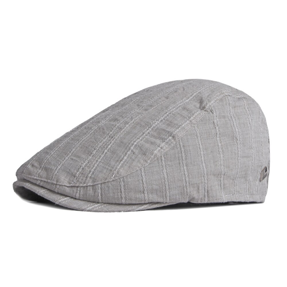 Chapeau plat blanc en coton pour hommes et femmes, béret irlandais, casquette de livreur, léger, unisexe, pilote, lierre, Boina d&#39;été: Light Gray