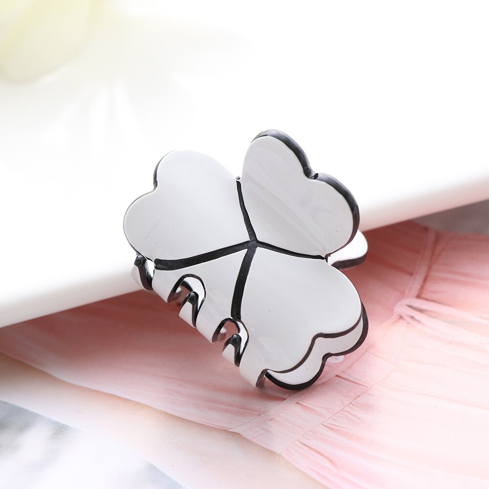 1 stuks Mini Acryl Klavertje Vier Haarspelden Vrouwen Kleurrijke Haar Klauwen Clips Clamp Haarspeldjes Haarspelden Styling Tools Accessoires