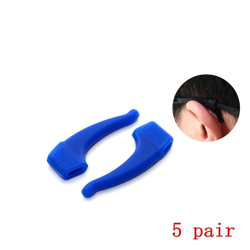 ZRHUA 5 Pair Eyeglass Anti-slip Earmuffs Silicone Holder Spectacle Glasses Eyewear Accessories Glasses Anti-slip Ear Hooks: dark blue