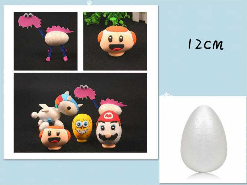 6PCS 12CM White Foam Eggs Solid Modelling Polystyrene Styrofoam Foam Ball Eggs Shape DIY Christmas Decorations Kids