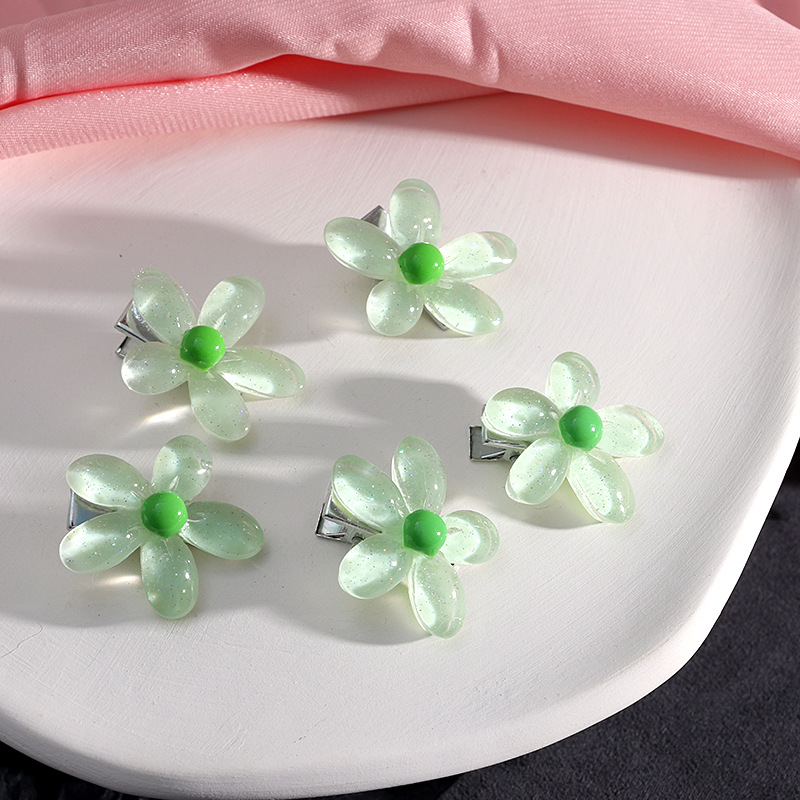 Épingle à cheveux rose douce pour fille, série mignonne, nœud, pêche, camélia, cœur, bord, accessoires pour cheveux, coiffure: WHITE