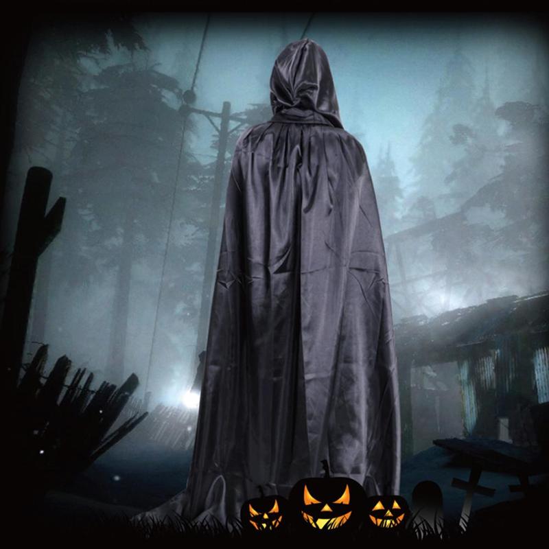 Halloween Kostuum Death Mantel Volwassen Mannelijke Cos Pak Vampire Witch Wizard Zwarte Mantel Kleding