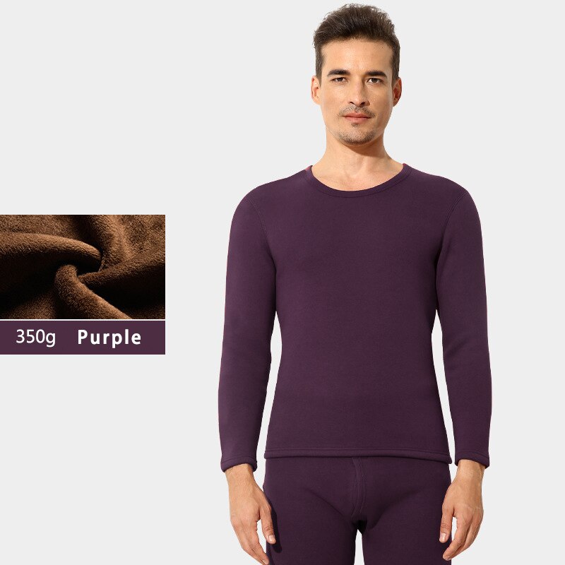 Iemuh vinter tjocka termounderkläder för män märke anti-mikrobiell stretch herr termounderkläder herr varma långkalsonger termisk: Lila / Xxxl