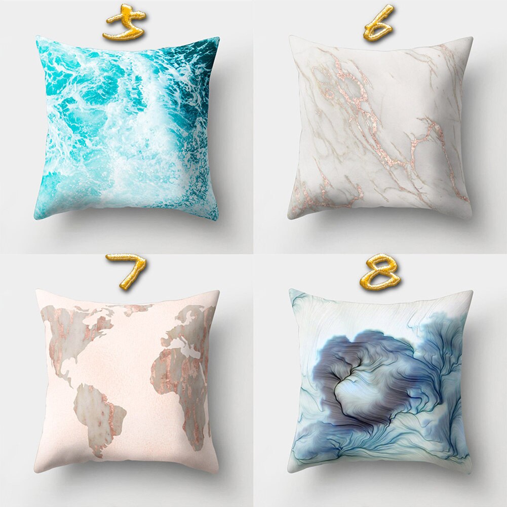 Kort geometrisk soffa i marmor, dekorativt kuddfodral kuddfodral polyester 45*45 kuddar heminredning kuddfodral: 7