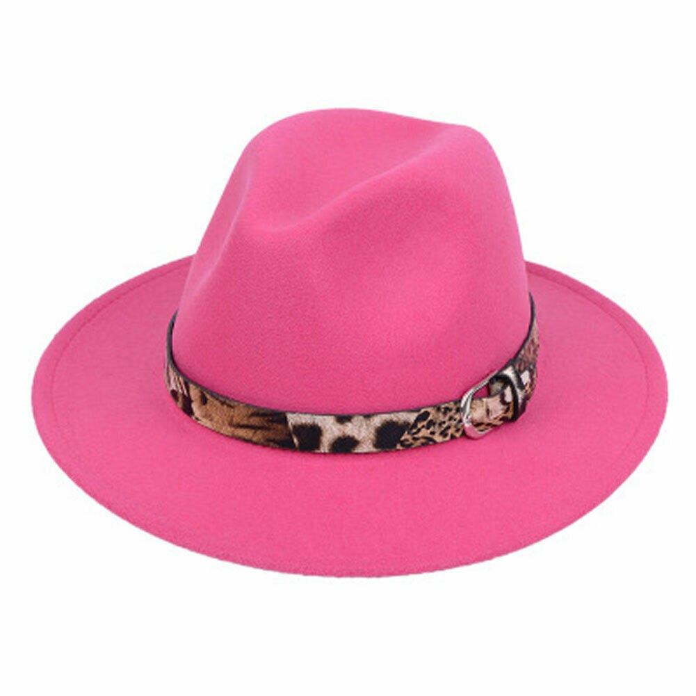 Fedora Hat men women Imitation wool winter women felt hats men black top Jazz Hat Fedoras Hat Sombrero Mujer: Rose Red